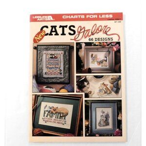 Leisure Arts Cats Galore 66 Designs 1996 Charts for Less Leaflet 2821